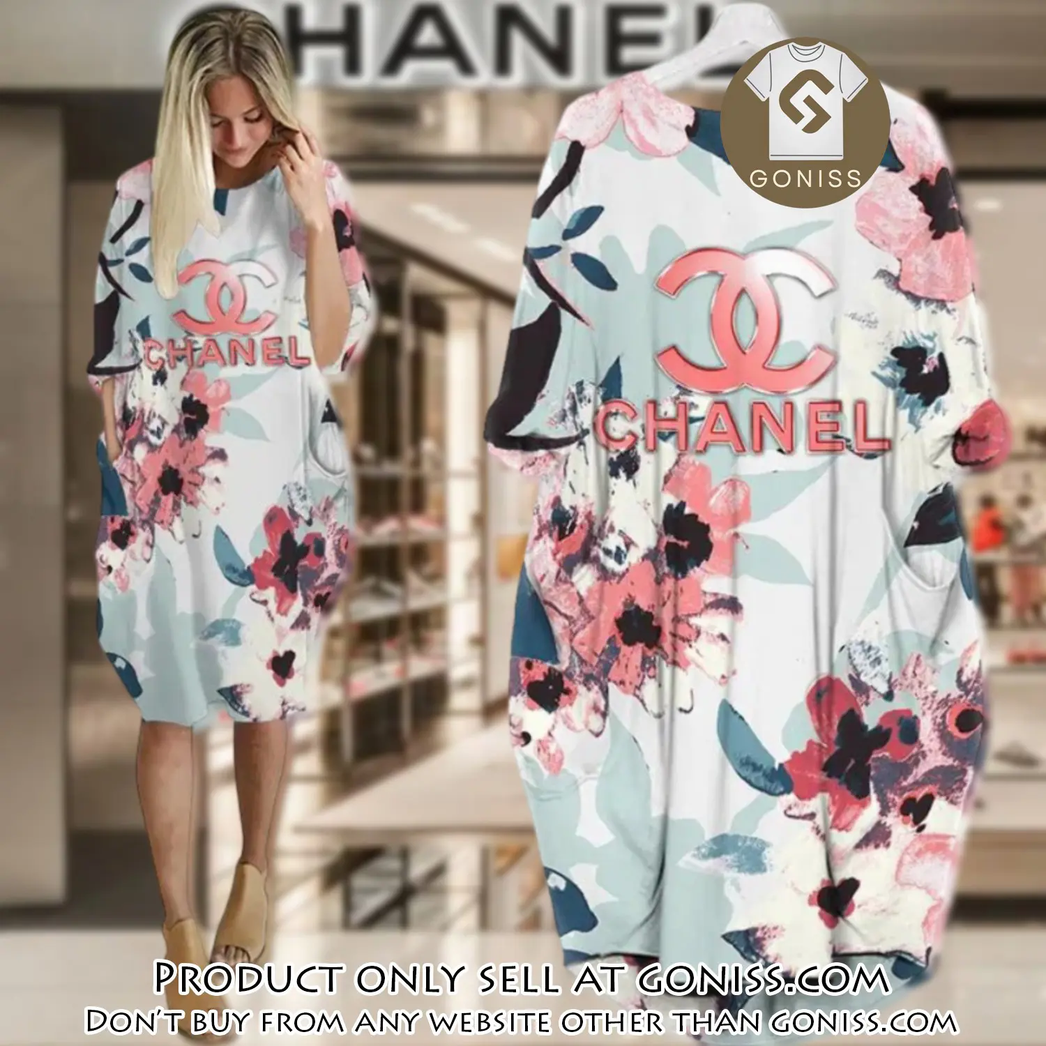Chanel flower batwing pocket dress luxury brand for women pd078 gn0504679